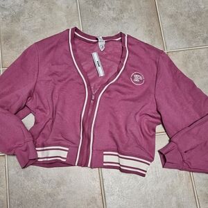 PINK Victoria's Secret Berry Varsity Jacket - XXL